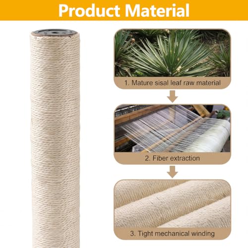 4 Pack M8 Cat Scratching Post Replacement, 15.7 in Sisal Posts