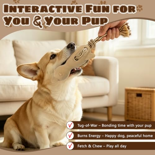 Squeaky Duck Dog Toy – Chew & Tug Rope for Small Breeds