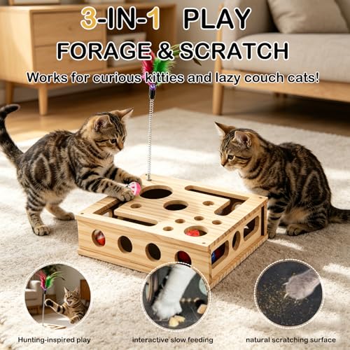 Cat Scratch Puzzle Enrichment Box,Cat Nail File Enrichment Box Sandpaper