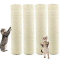 M8 Cat Scratching Post Replacement,4PCS Cat Tree Replacement Post 15.7 in Natural Sisal Kitty Scratcher Refill Poles DIY Scratch Tower Repair Pole for Kittens Furniture Spare Parts - color: 【White】