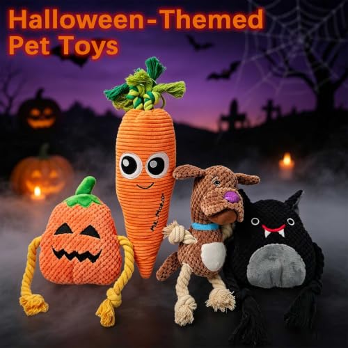 Orange Carrot Squeaky Plush Dog Chew Toy, 15.7 in Durable Rope Toy - color: Orange Carrot