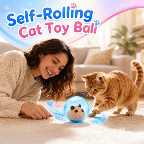 Self-Rolling Interactive Cat Ball, Automatic Animal Pet Rolling Ball