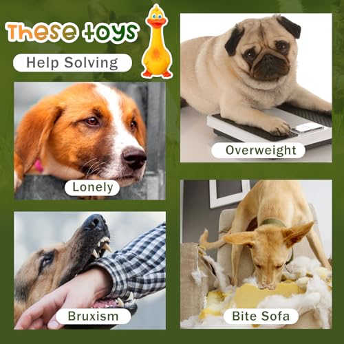 Wettarn 9 Pcs Latex Squeaky Dog Toys 7 Inch Soft Rubber Dog Chew Toy Animal Standing Stick Puppy Fetch Interactive Play Assorted Animal Accessories Gift for Small Medium Large Pet Christmas(Classic)