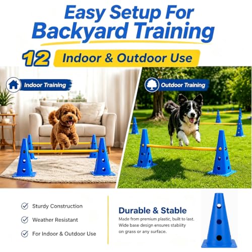 MAICIBI Dog Agility Hurdle Training Set - color: MKB Hurdle Cone-12