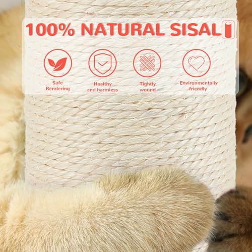 45'' Tall Cat Scratching Post Tree,Heavy Duty Scratcher for Indoor - color: pink-45inch