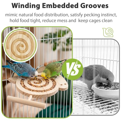 Bird Foraging Toys with Perch, for Novice/Older/Slow-Learning Birds - size: no mirror