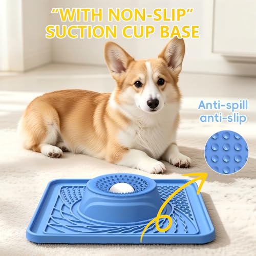 Slow Feeder Dog Bowls for Liquid Treat,2 in 1 Slow Feeder and Lick Mat