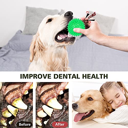 petizer 3-Pack 3.5” Squeaky Dog Toy Balls, Floating Dogs Pool Balls, Dog Spiky Balls, Interactive Fetch Toys for Puppy, Dog Chew Toys - Safe, BPA Free - color: Pink+Red+Yellow, size: 3.5" (Medium/Large Dog)