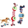 Rope Tennis Ball Toys for Aggressive Chewers, Durable Cotton Rope Tennis Ball Chew Toys for Small, Medium Dogs, Prevent Destructive Chewing, Fetch Toys for Dental Care & Training (2Pcs, Tennis)