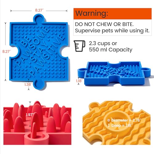 HOWGO Modular Puzzle Lick Mat for Dogs (1Pack, Red) - color: 1 Red