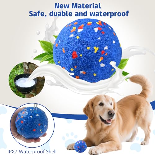 Interactive Dog Ball - Large E-TPU Automatic Vibrating Toy for Medium/Large Dogs, Motion-Activated Active Rolling Balls, Indoor/Outdoor Chew Proof Toy to Relieve Boredom & Anxiety(White,Large) - color: White, size: L 3.4in