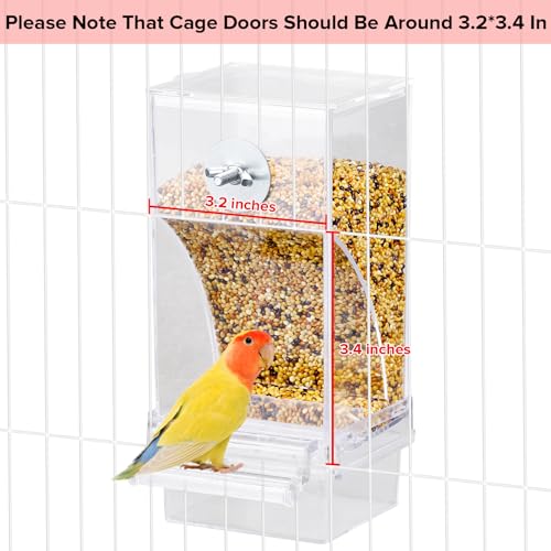 Lemtrflo No Mess Bird Feeder Water Dispenser Set, Automatic Bird Feeder - color: pink