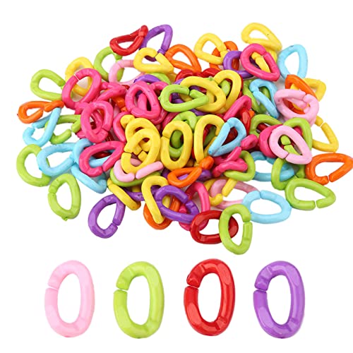 Sturdy Plastic Links for Large Bird Chains,Harrisons Bird Food,Toys 100Pcs Plastic C Clips Hooks Chain Links DIY Parrot Toys Mix Color