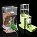 Lemtrflo No Mess Bird Cage Feeder, Automatic Bird Water Dispenser - color: green