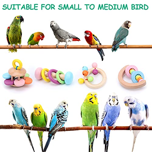 Large Bird Toys for Foot Parrot Handheld Interactive Toys, 4 Pack