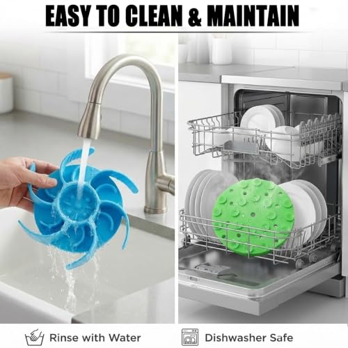 2PCS Slow Feeder Insert for Dog Bowls,Fits 4.7"-7" Bowls - color: Green Blue