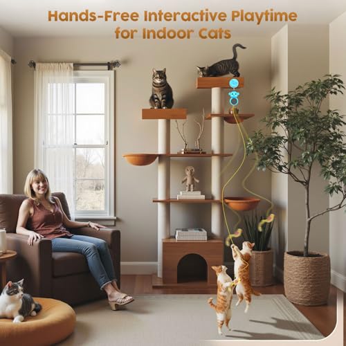 2-in-1 Interactive Laser Pointer Cat Toy & Flying Bird Wand for Indoor Cats - color: Blue