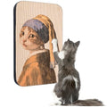 Cat Wall Scratcher, Art Cat Scratching Board for Indoor Cats - color: Cat with Pearl Earring