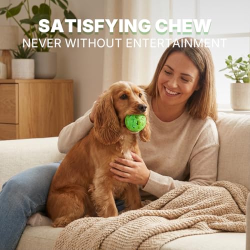 Dog Toy Balls, Dog Ball with Built-in Rope Toys, Dog Chew Toy for Boredom - color: Jungle Vine