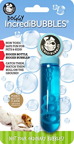 Pet Qwerks Incredibubbles Interactive Pet Toys - Long Lasting Edible Bubbles for Dogs & Cats - Peanut Butter Flavor - 38 ML, All Breed Sizes - size: 38 ml