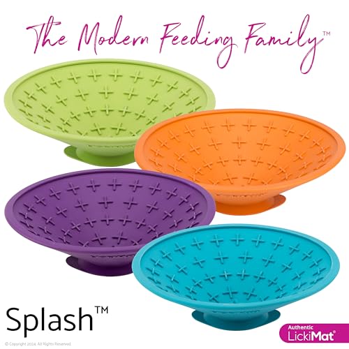 LickiMat Splash Slow Feeder Bowl Lick Mat for Dogs, Green - color: Green