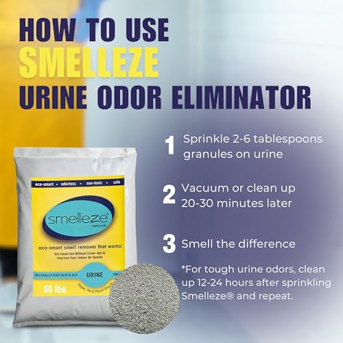 SMELLEZE Natural Urine Smell Removal Deodorizer Granules - 50 lb. Bag - size: 800 Ounce (Pack of 1)