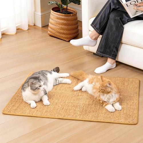 Conlun Cat Scratching Pad, 27.5x35.4in Sisal Mat Couch Protector - color: Brown, size: 1 Pack-XL (35.4'' X 27.5")