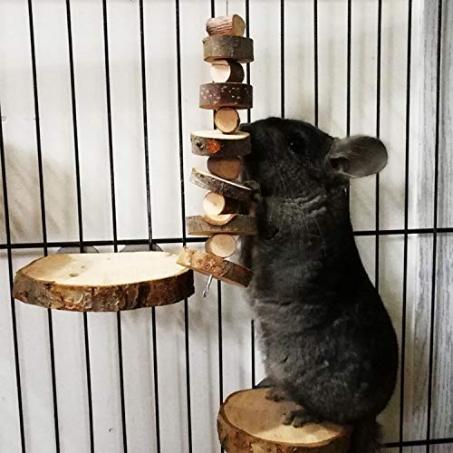 Small Animal Chews Toy Apple Wood Block Cage Hanging Molars Treats Snack