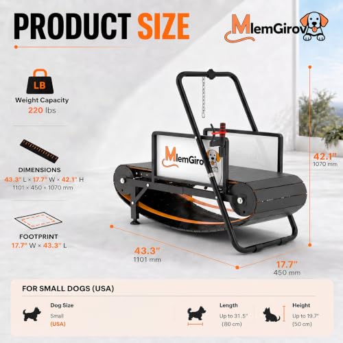 Dog Treadmill, Non-Motorized for Small Medium Dogs, Indoor & Out