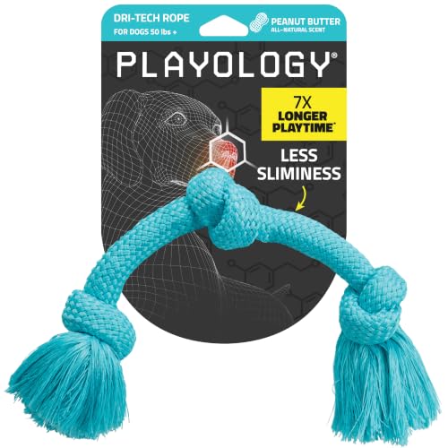 Playology Tug Rope Dog Toys for Large Dogs - Jumbo, Peanut Butter Scent - size: Jumbo, style: Peanut Butter