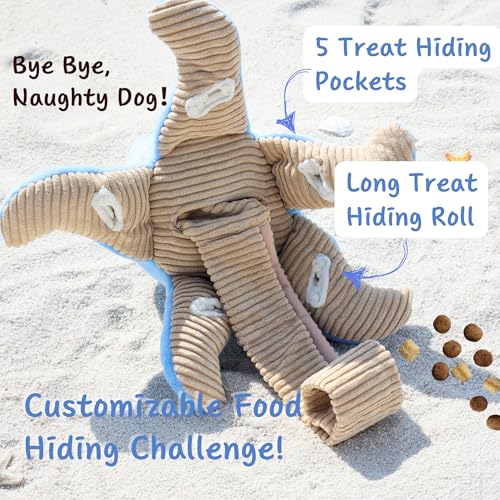 Interactive Dog Snuffle Octopus Toy, Hide & Seek Treat Dispenser Plush - color: Blue Octopus