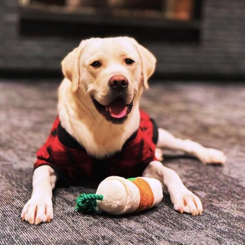 CHEWFFON Squeaky Dog Toy, Interactive Plush Tug & Treat Toy - style: Pupcoffee