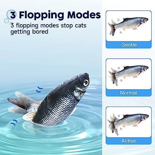 Potaroma Cat Toys Flopping Fish with Catnip, Moving Kitten Kicker, Floppy Wiggle Carp for Small Dogs, Interactive Motion Kitty Exercise, 10.5 Inches - style: Carp