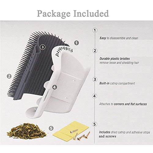 3.0 Softer Cat Self Groomer with Catnip, Dog Cat Corner Groomer Comb - color: 3.0 Softer Grey (1 Pack)