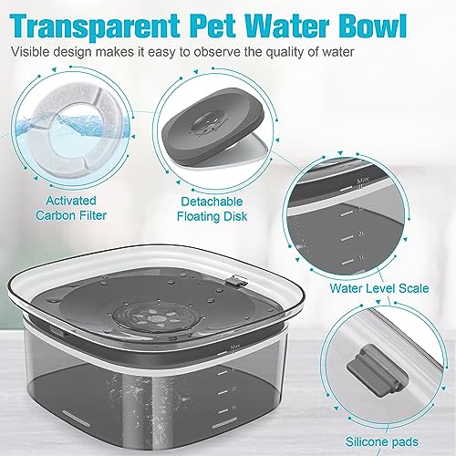 UPSKY 4L Dog Water Bowl No Spill Large Capacity Slow Drinking Water Feeder - color: I-Black, size: 4 L