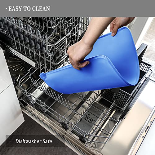 Reopet Silicone Pet Feeding Mat - Waterproof & Non-Slip Dog Cat Placemat - color: Blue, size: 24" x 16"