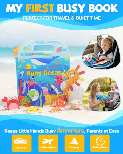 Busy Book for Toddlers 1-3, Busy Board for 1 Year Old, Quiet Books - style: Ocean