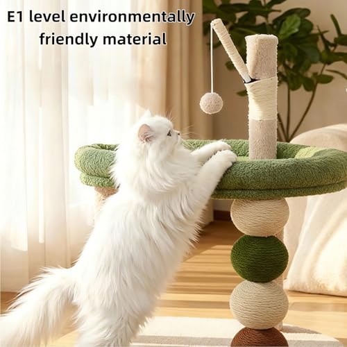 Cat Scratching Post, 28.35" H(72cm) Cat Tree/Cat Tree Tower with Cat Bed, Scratching Posts for Indoor Cats with one Plush Ball Toy, Small Cat Tree for Kittens/Cats Playing (28 in Cat Tree) - size: 28 in