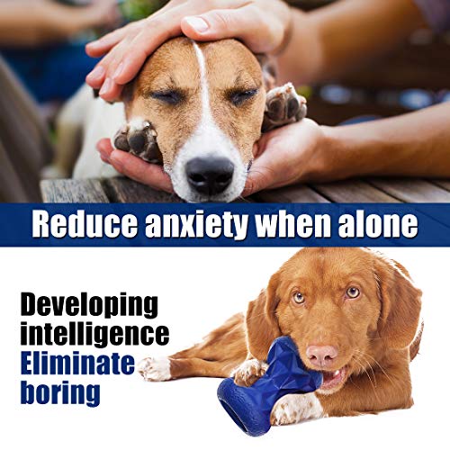 Interactive Treat Dispensing Dog Toys, Durable Puzzle Toy for Large Dogs - color: Prussian Blue, size: Large