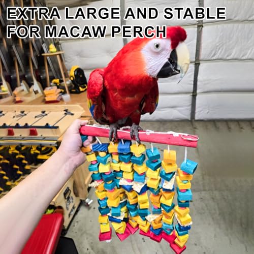 Extra Large Bird Toys for Macaws, Multicolored Wooden Blocks Bird Chewing Toy Parrot Cage Bite Toy for Macaws Cokatoos African Grey and Large Medium Parrot Birds - color: COLORFUL