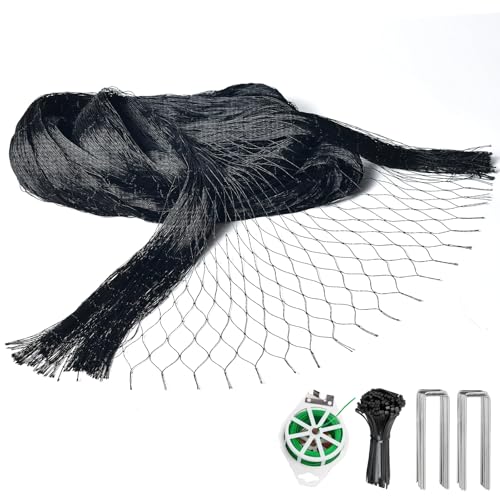 9 x 50 FT Bird Netting for Garden, 1" Square Mesh Size Heavy Duty Nylon Chicken Coop Netting for Blueberry Bushes, Fruit Trees and Vegetable Against Birds, Deer, Squirrels (9X50FT) - size: 9X50FT