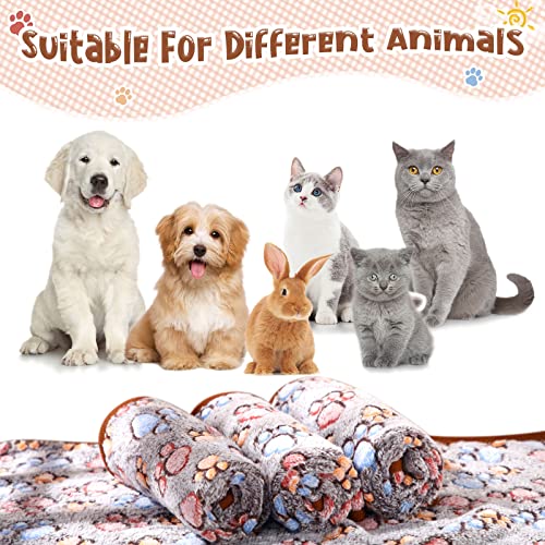 Tatuo 4 Pcs Fleece Dog Blankets for Puppy Cat, Black, 30 x 20.5 in, Paw - color: Black, size: 30 x 20.5 in