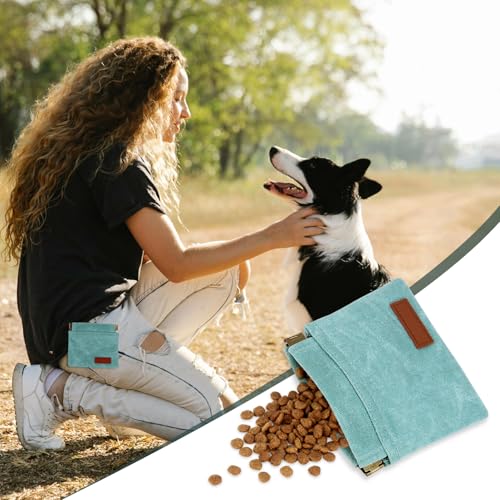 1 Pcs Pocket Pet Training Pouch,Dog Treat Pouch (Cyan) - color: Cyan