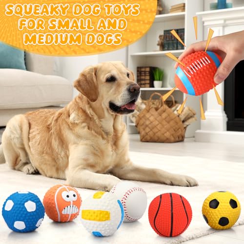 Gemscream 10 Pack 2.4" Squeaky Latex Dog Toys for Small Medium Puppy