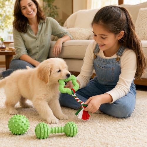 Halloween Puppy Chew Toys, 6 Pack Teething Toys for Small Breed Puppies - color: 6 Pack Green Chew Toys