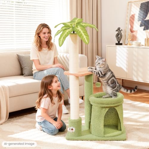 Cat Tree Tower with Scratching Post Bed Condo for Indoor Kitten