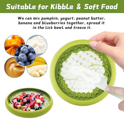 Dog Lick Bowl, Non-Slip Lick Mat Slow Feeder for Dogs & Cats - color: Green, size: Small