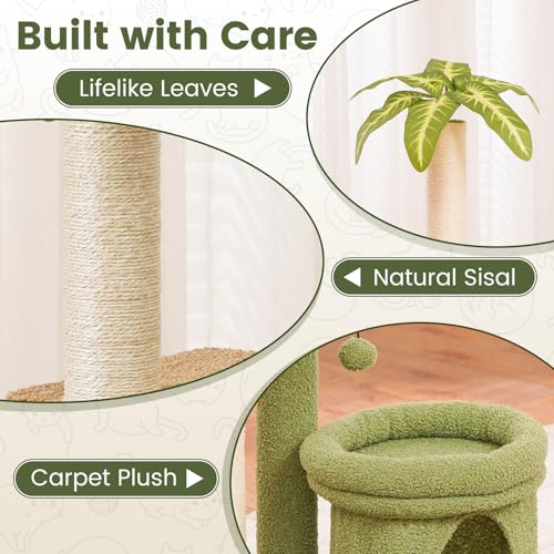 Cat Tree Tower with Scratching Post Bed Condo for Indoor Kitten