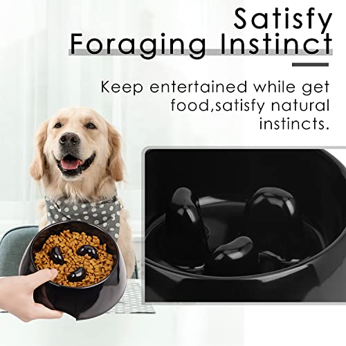 SuperDesign Anti-Bloat Slow Feeder Bowl for Fast-Eating Dogs S Black - color: Black, size: S