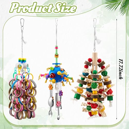 Seenelling 3 Pcs Extra Large Bird Toys for Parrots, Ring and Ball - style: Ring and Ball